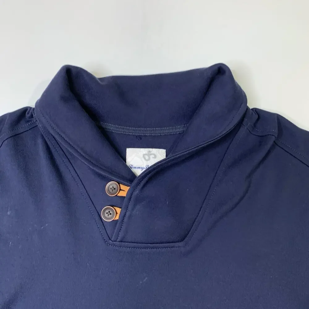 Tommy Bahama Polo Sweatshirt Mens XL Windsor Shawl Martinique Pima Cotton Casual